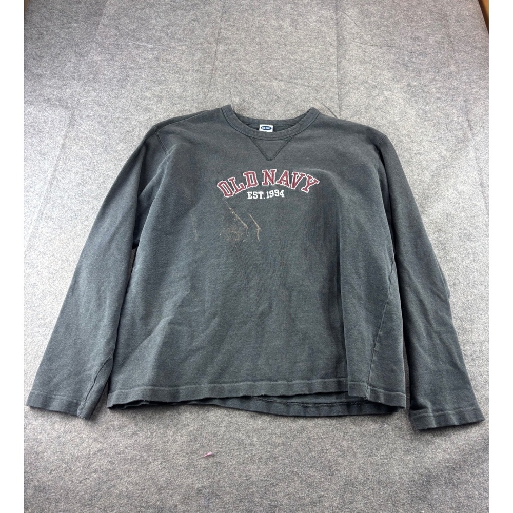 Old Navy Mens XL Long Sleeve Graphic T-Shirt Distressed Est '94 Cotton Y2K VTG